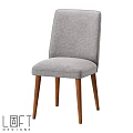 Modern Gray Fabric Single Chair with Wooden Legs for Home Decor