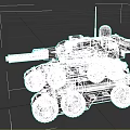 Heavy Armored Military Tank With Turret Long Cannon And Metallic Tracks