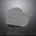 Transparent Monstera Leaf Shaped Crystal Decorative Ornament With Shiny Surface And Reflection
