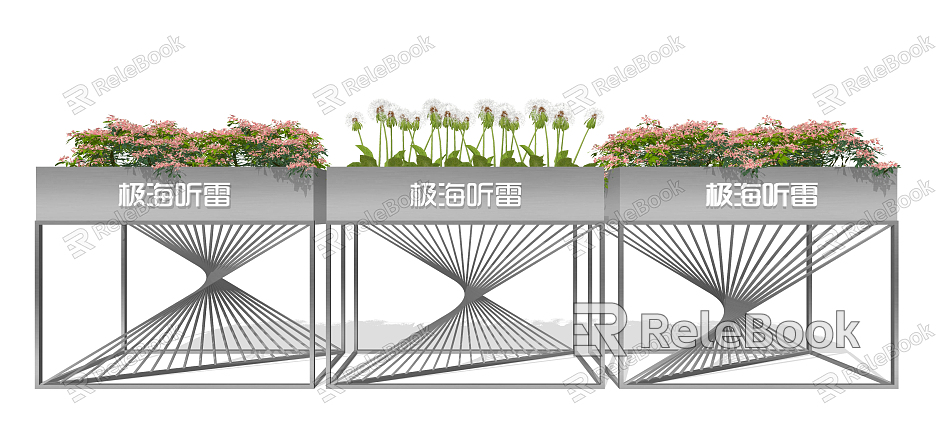 Modern Flower Box Outdoor Mobile Flower Box Metal Flower Box model