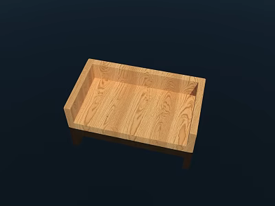 Light Brown Wooden Decorative Cabinet With Natural Wood Grain Design 3d model