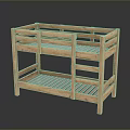Wooden Bunk Bed With Two Tier Design Safety Rails And Solid Wood Frame
