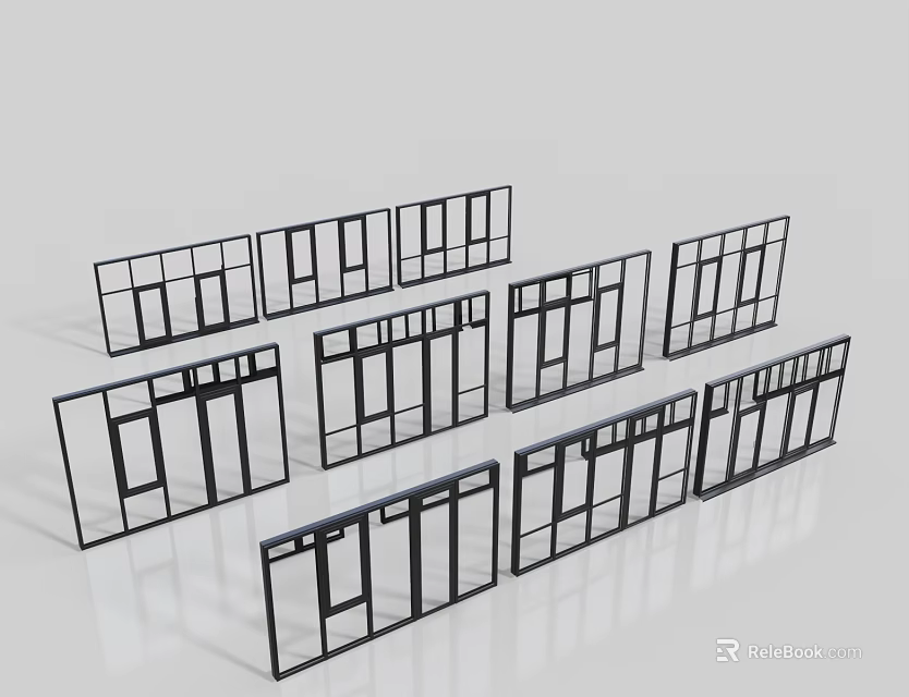 Casement Windows With Multiple Modern Frame Designs For Home Installation Projects 3d model