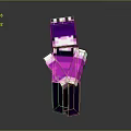 Minecraft Style Purple Pink Glowing Train 3D Model With Armor Like Structure