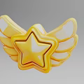 Decorative Yellow Star With Wings Ornament Decoration Set For Home Decor