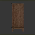 Wooden Shoe Cabinet With Slatted Door And Open Shelves For Home Storage Organization