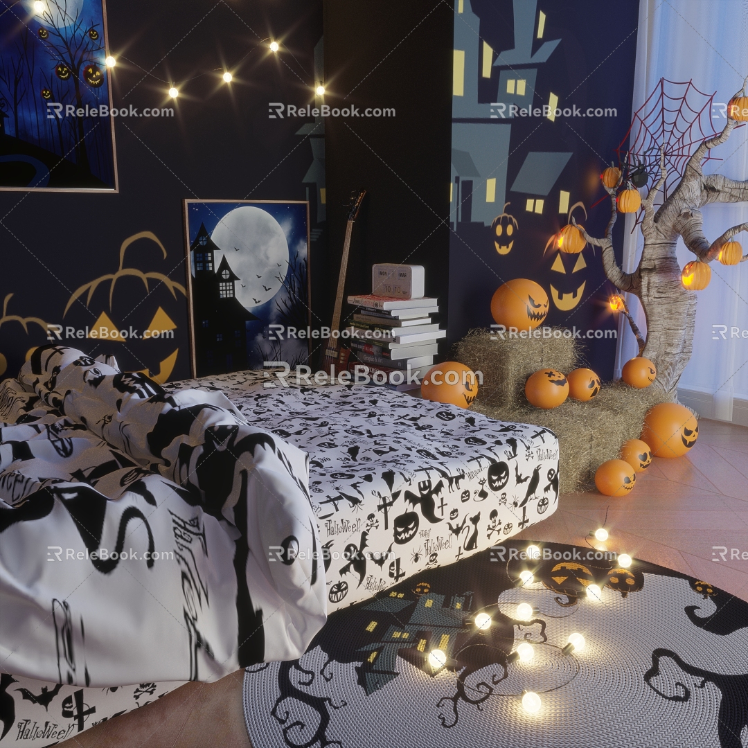 Halloween Bedroom 3d model