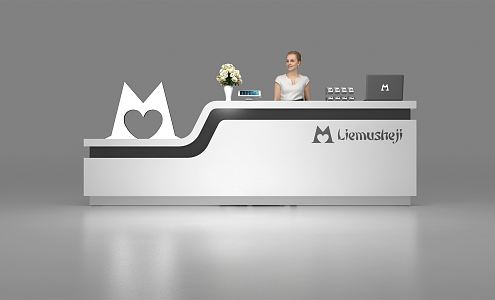 Modern reception desk 3d model