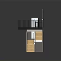 Modern Staircase Design With Golden Steps Black Railings And White Frame Structure