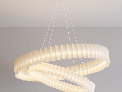 Modern Minimalist White Ring Shaped Pendant Light Featuring Two Circular Layers For Interior Design 3d model