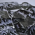 3D Garden Landscape Design Featuring Snowy Mountain Texture On Square Panels And Tiles