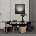Modern Dining Table and Chair Combination Simple Dining Table and Chair Combination 3d model