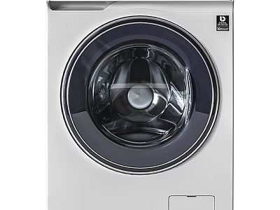 Front Load Washing Machine With Sleek White Design And Transparent Door 3d model