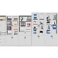 White Modular Bookcase With Glass And Solid Doors Storage For Books Folders And Decorative Items