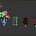 Assorted Colorful Desserts Display Featuring Lollipops Chocolate Bar And Chocolate Strawberry Ice Cream