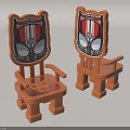 Cute Wooden Kids Chair With Cartoon Face Backrest And Colorful Design For Children