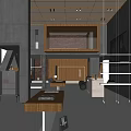 Modern Clothing Store Interior Design With Display Racks Brick Wall And Bright Lighting