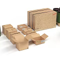 Modern carton warehouse shelf express box 3d model