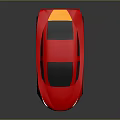 Red And Yellow Sleek Modern Sports Car With Streamlined Body Design