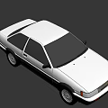 Classic White Two Door Car With Black Stripes And Alloy Wheels