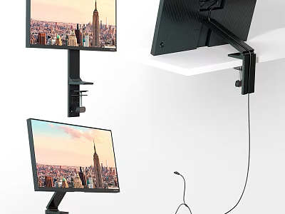 Adjustable Desktop Monitor Mount With Screen Display And Cable Management 3d model