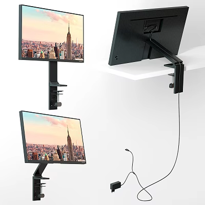 Adjustable Desktop Monitor Mount With Screen Display And Cable Management 3d model
