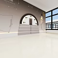 Modern Innovation Research Center Interior With Arched Entrance Steps And Wall Design