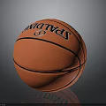Spalding Orange Basketball With Textured Surface And Reflection On Dark Background