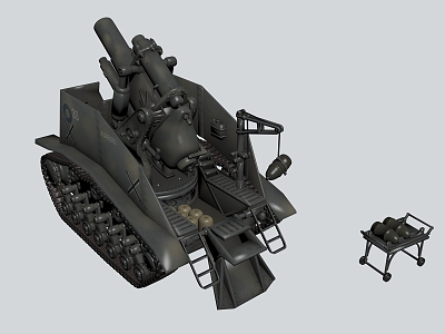 Tank Vehicle Cannon War Weapon Wheel 3d model