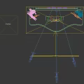 League of Legends Stage with Large Screen Game Character Models and Blue Decorations