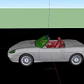 Silver Convertible Sports Car With Red Leather Seats And Alloy Wheels