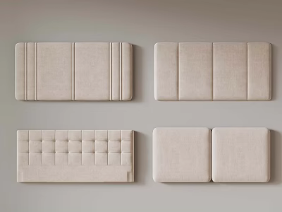 Different Beige Upholstered Headboard Designs With Various Patterns And Styles 3d model