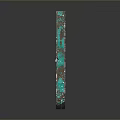 Vintage Green Rusted Door With Small Glass Window And Worn Surface Texture