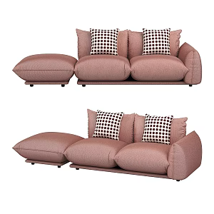 Modern minimalist double sofa 3d model