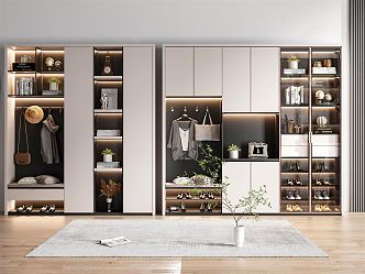 Modern Shoe Cabinet Shoe Cabinet Combination Household Shoe Cabinet Hanger Shoe Changing Stool Shoe Cabinet Storage Cabinet Combination 3d model