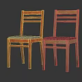 Stylish Wooden Chairs With Backrests And Upholstered Seats In Different Colors
