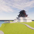 Chinese ancient building pavilion 3d model