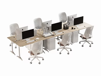 Modern Office Desk and Chair Staff Station Computer Desk and Chair 3d model