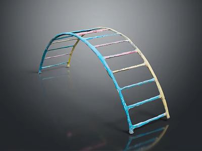 Children's Colorful Arch Climbing Frame for Safe Play and Active Outdoor Activities 3d model