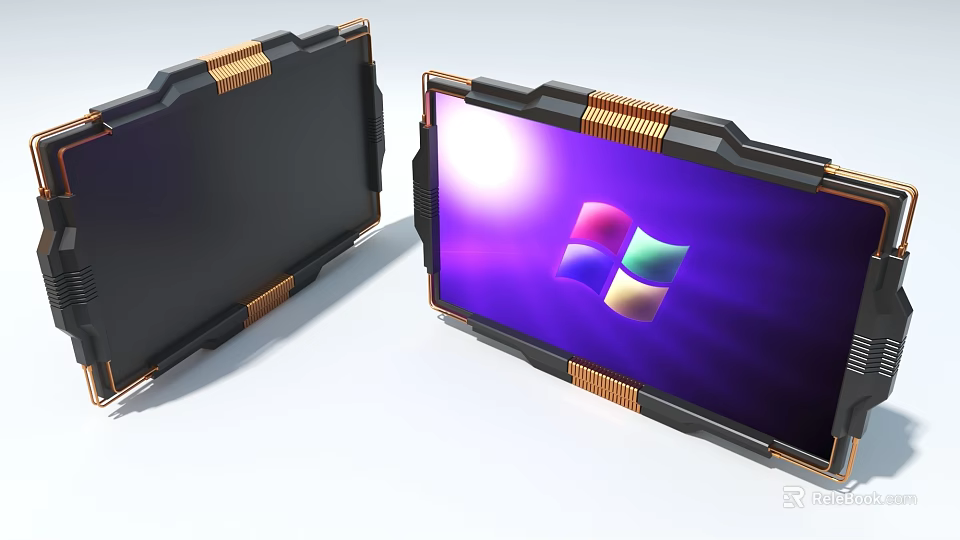 Industrial Rugged Display Equipment With Reinforced Frame And Windows Interface Screen 3d model 