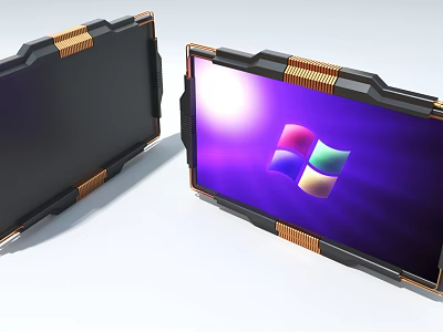 Industrial Rugged Display Equipment With Reinforced Frame And Windows Interface Screen 3d model