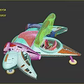 Futuristic Orange And White Spacecraft With Transparent Cockpit And Wings