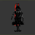 Futuristic Character And Creature With Intricate Armored Design Red Glowing Back Elements And Metallic Texture