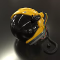Yellow Sphere Shaped Device With Black Transparent Section Colorful Wires And Black Strap