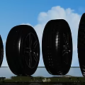 Various Tires With All Season Performance And Off Road Tread Patterns 3d model