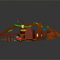 Various Colorful Scene Components With Modular Parts And Different Design Elements