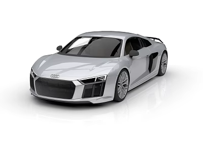 Silver Audi Sports Car With Sleek Aerodynamic Body And Alloy Wheels 3d model