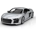 Silver Audi Sports Car With Sleek Aerodynamic Body And Alloy Wheels
