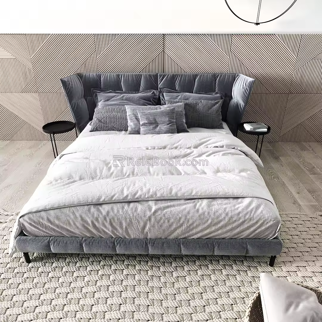Post-modern double bed 3d model