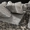 Modern Stone Pebbles Landscape 3d model